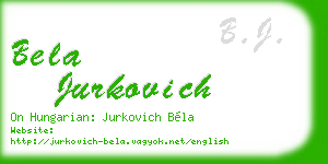 bela jurkovich business card
