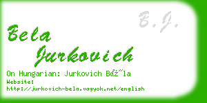 bela jurkovich business card
